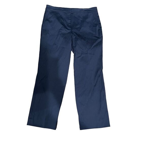 St. John Pants - St John Navy Blue Cotton Blend Trouser Pants Ankle Size 8